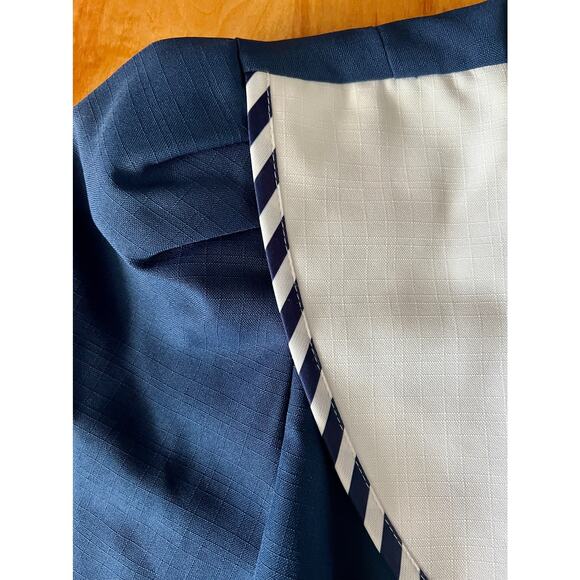 Sabino Vintage Nautical Navy and White Crop Jacket Blue - Picture 4 of 4